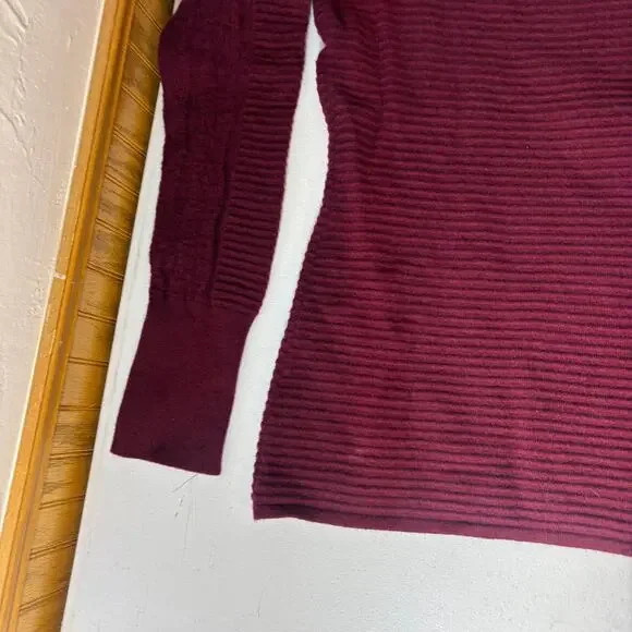 Obermeyer Women's Dolly Cashmere Blend 1/2 Zip Sweater L Maroon Long Sleeve - Picture 6 of 16